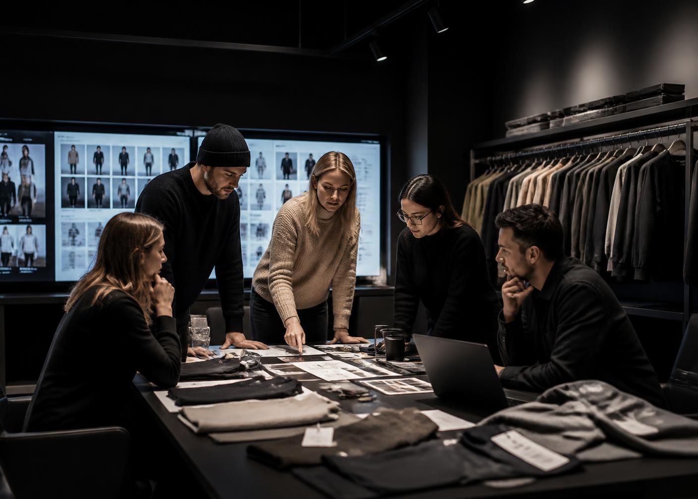 Retail buying team reviewing assortment